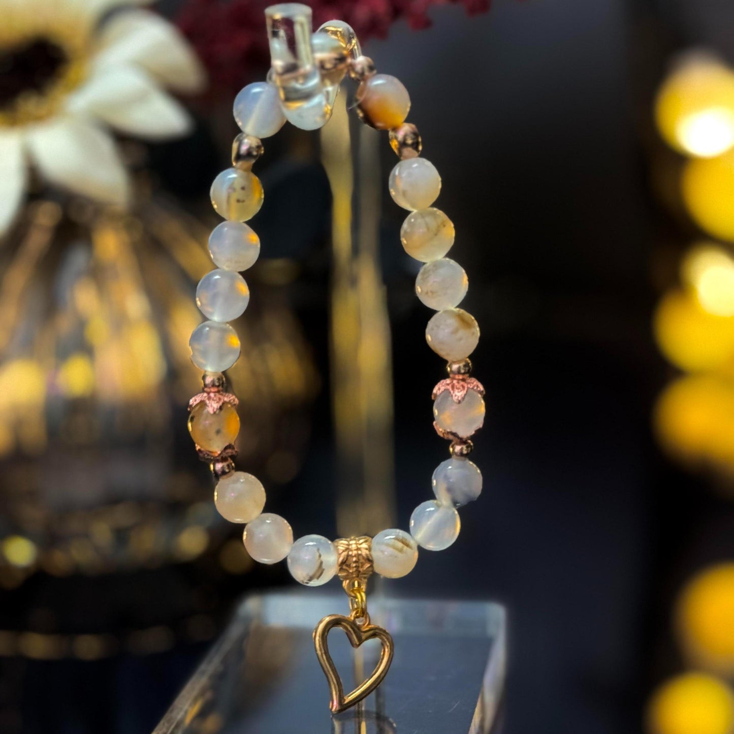 Flower Quartz Handmade Beaded Bracelet