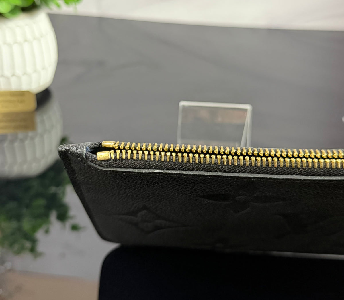 Authentic Louis Vuitton Monogram Empreinte Neverfull Pouch