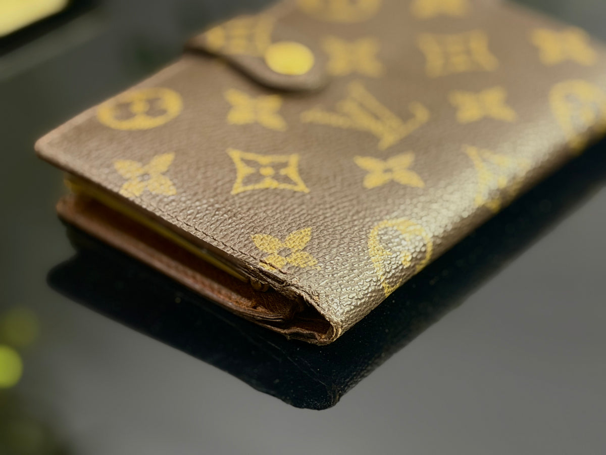 Vintage Louis Vuitton Monogram French Purse Kiss-Lock Wallet