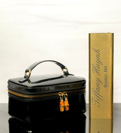 Authentic Gucci Patent Leather Bamboo Vanity Case