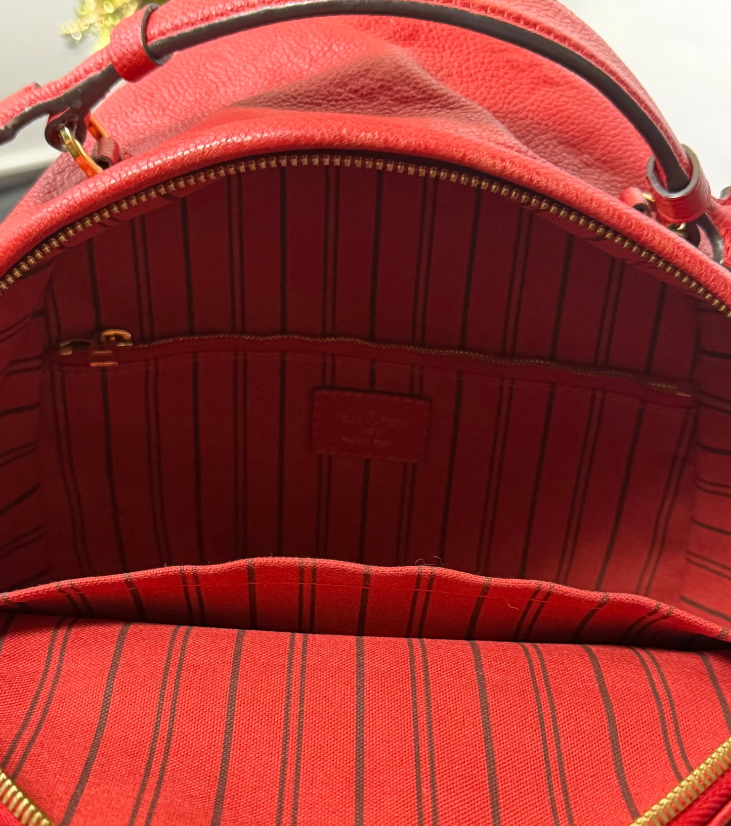 Authentic Louis Vuitton Cerise Monogram Empreinte Sorbonne Backpack