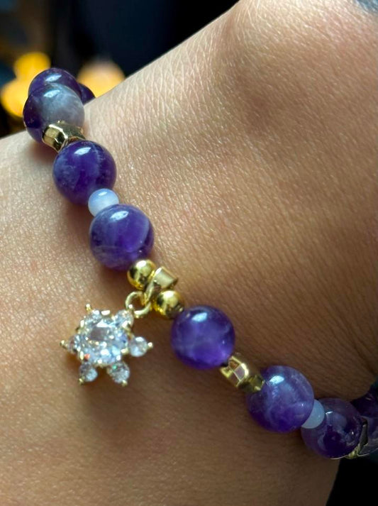 Amethyst Handmade Beaded Bracelet