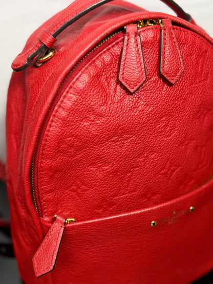 Authentic Louis Vuitton Cerise Monogram Empreinte Sorbonne Backpack
