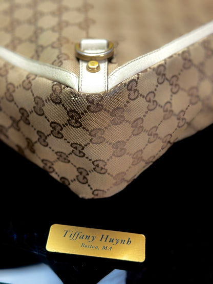 Authentic Gucci GG Abbey D-Ring Tote Bag in Beige