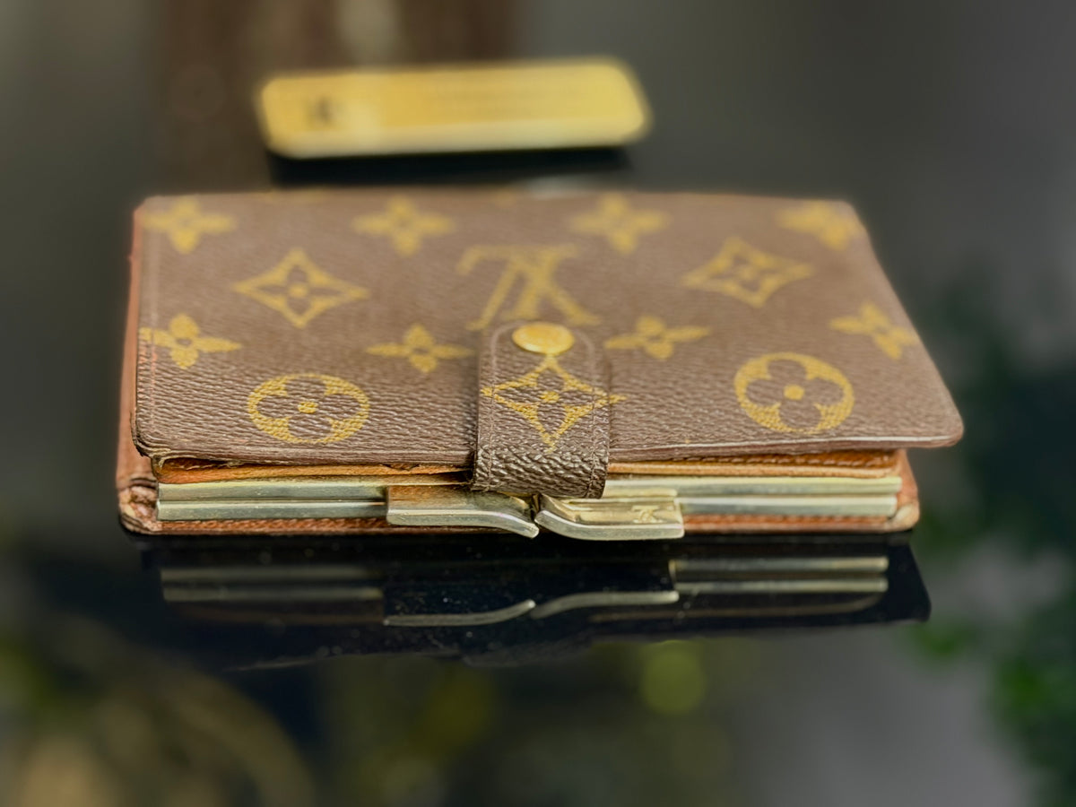 Vintage Louis Vuitton Monogram French Purse Kiss-Lock Wallet