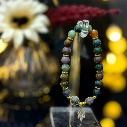 Indian Agate Handmade Beaded Bracelet