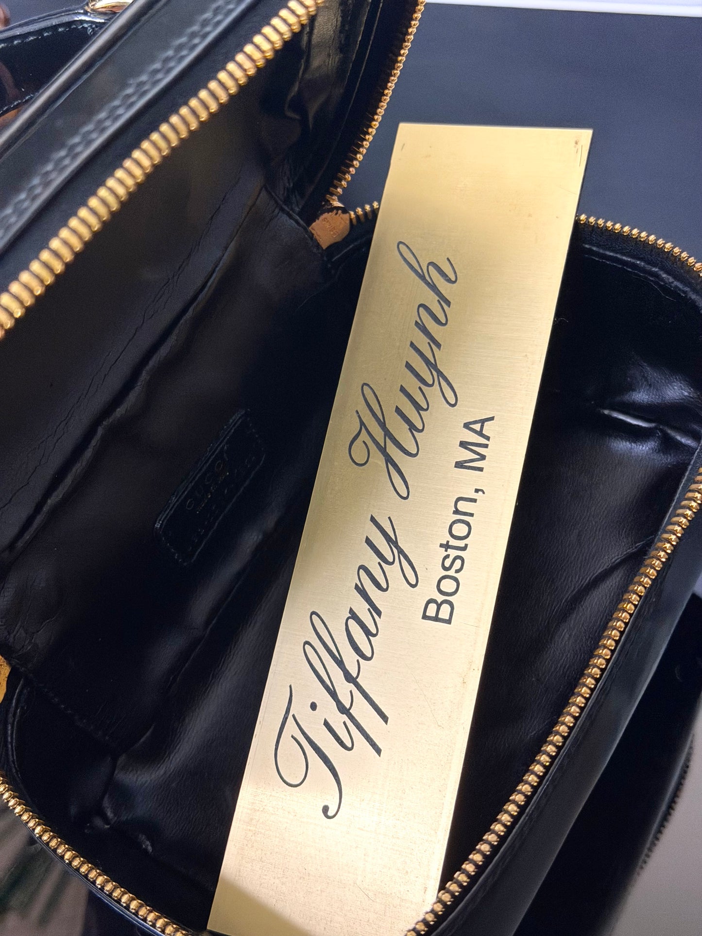 Authentic Gucci Patent Leather Bamboo Vanity Case