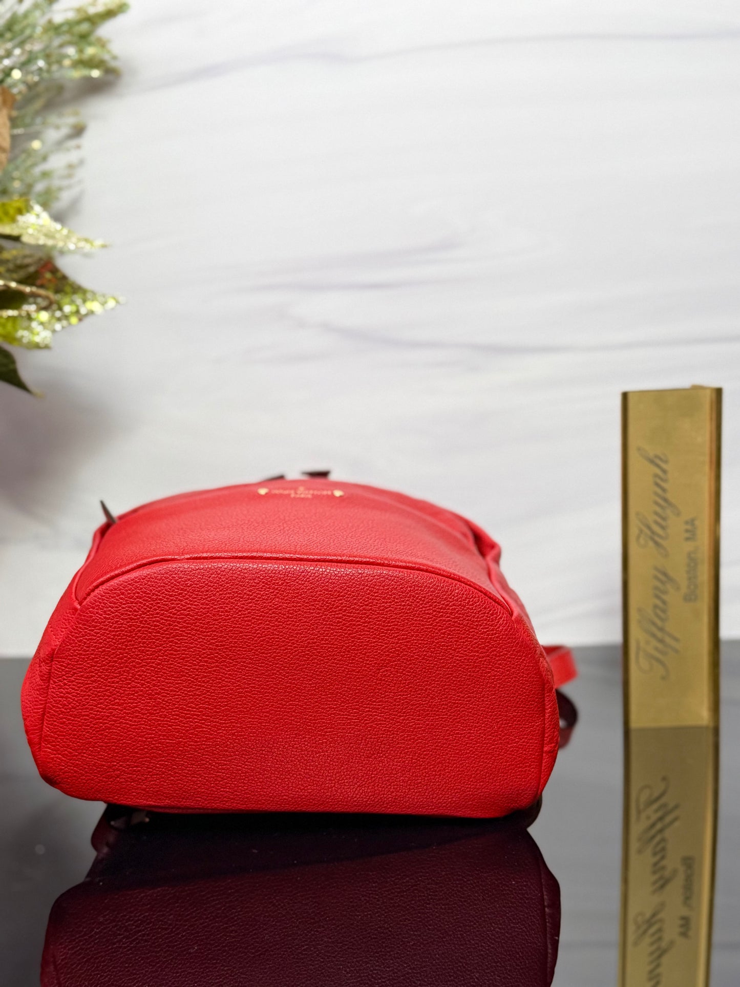 Authentic Louis Vuitton Cerise Monogram Empreinte Sorbonne Backpack
