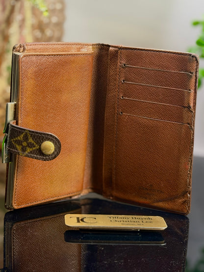 Vintage Louis Vuitton Monogram French Purse Kiss-Lock Wallet