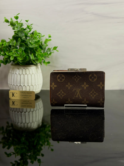 Vintage Louis Vuitton Monogram French Purse Kiss-Lock Wallet