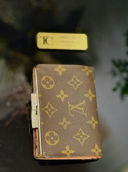 Vintage Louis Vuitton Monogram French Purse Kiss-Lock Wallet