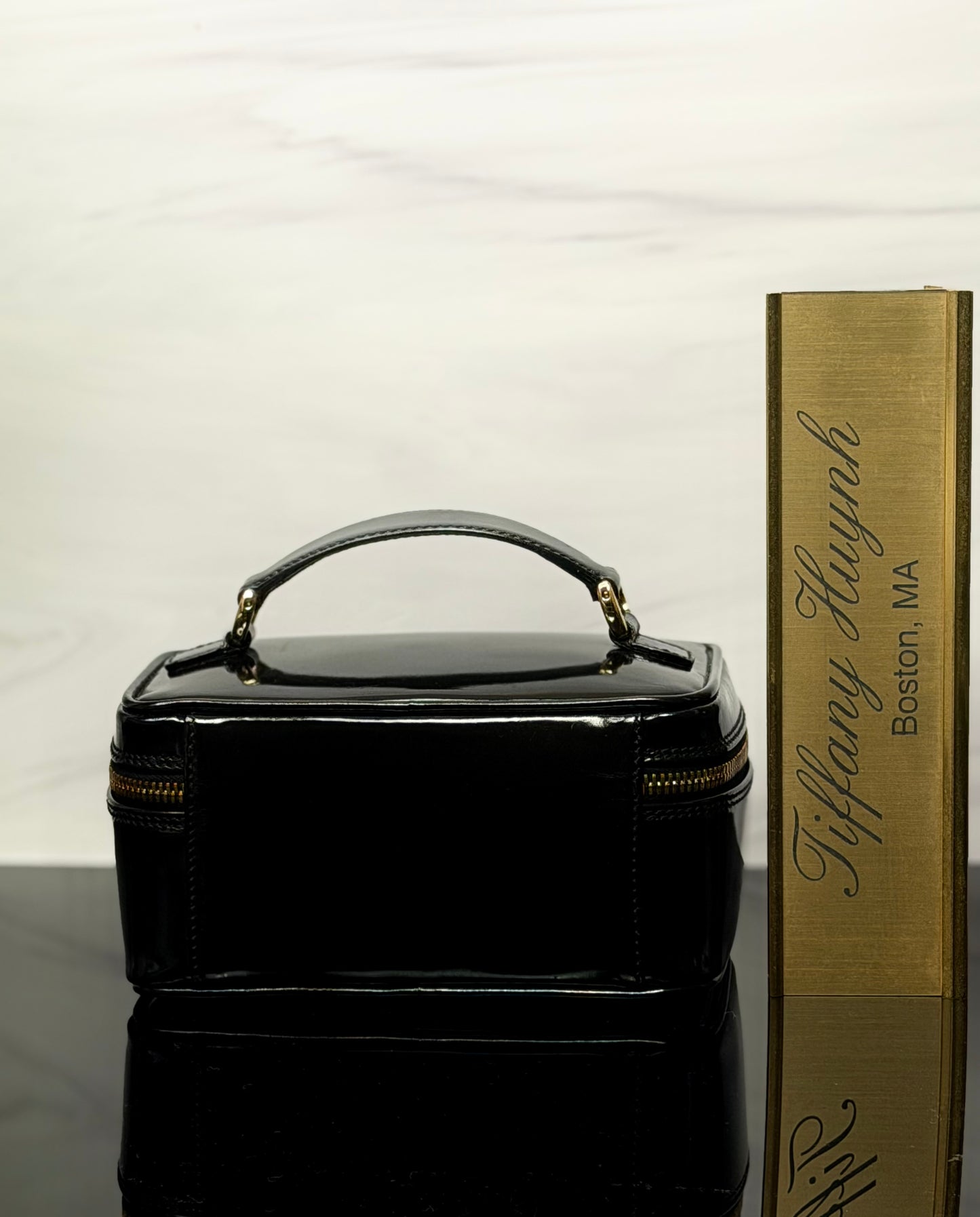 Authentic Gucci Patent Leather Bamboo Vanity Case