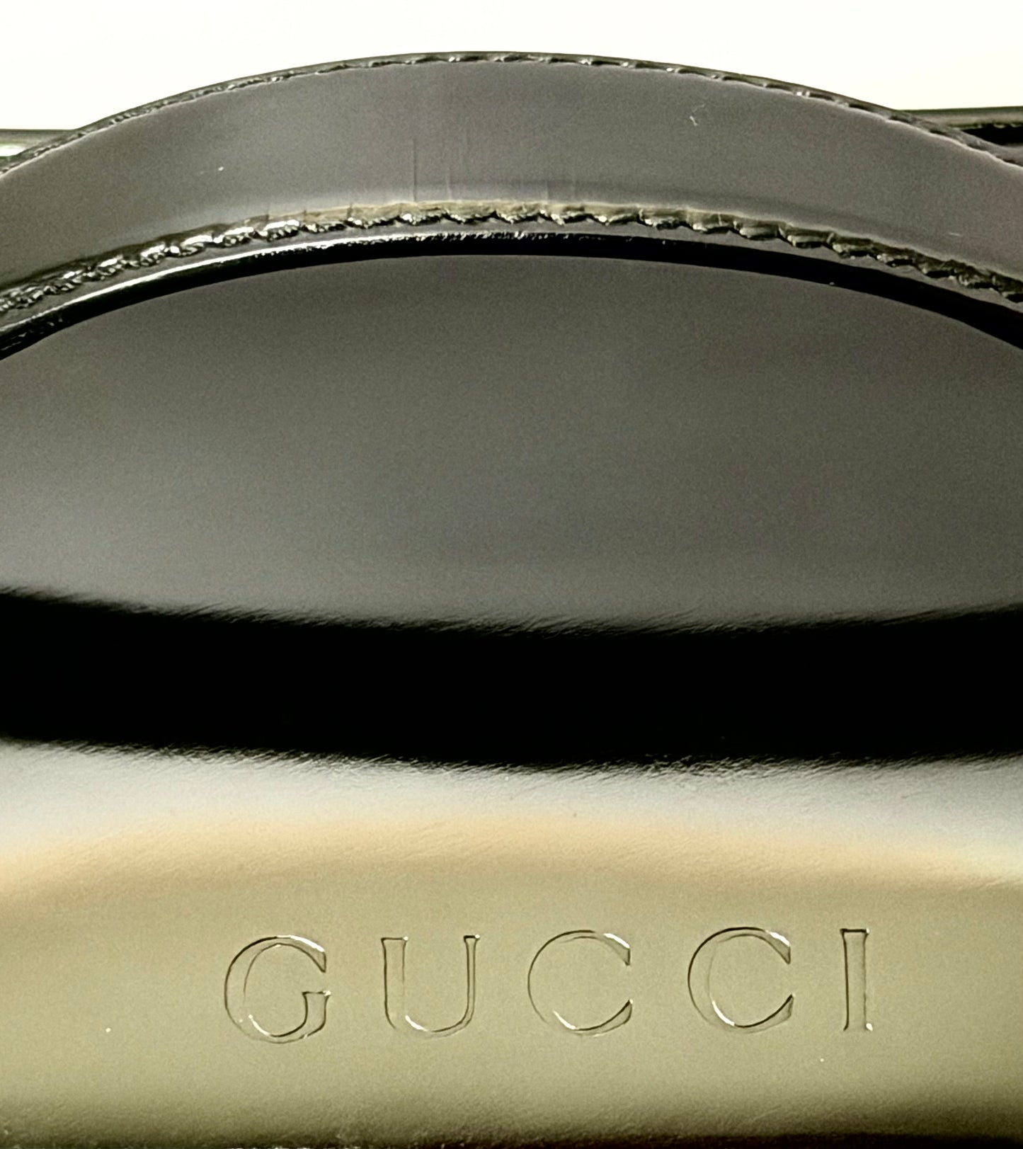 Authentic Gucci Patent Leather Bamboo Vanity Case