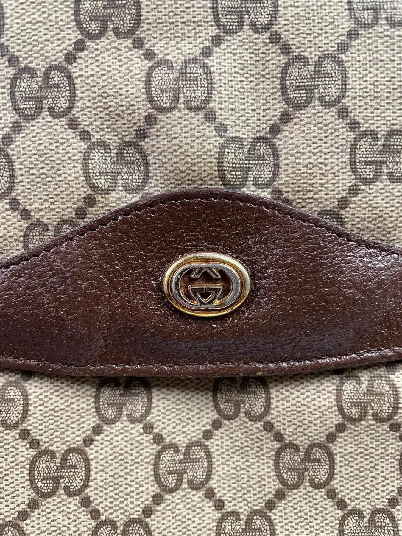 Authentic Vintage Gucci GG Supreme Fold-Over Clutch Bag