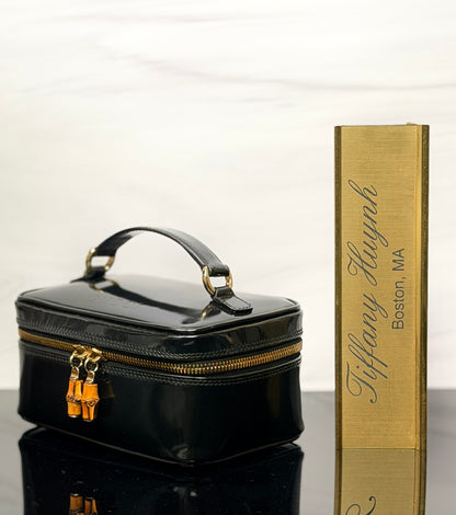 Authentic Gucci Patent Leather Bamboo Vanity Case
