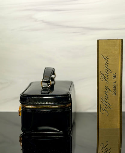Authentic Gucci Patent Leather Bamboo Vanity Case