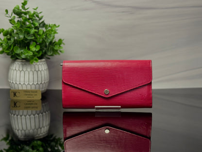 Authentic Louis Vuitton Sarah Wallet Epi Leather | Fuchsia | Made in Spain