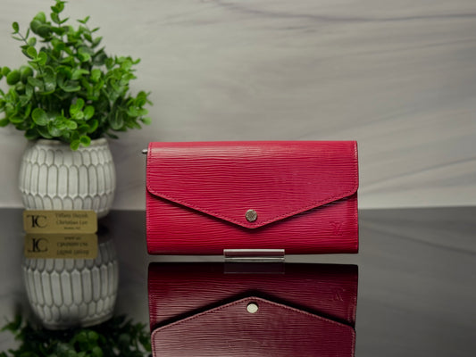 Authentic Louis Vuitton Sarah Wallet Epi Leather | Fuchsia | Made in Spain
