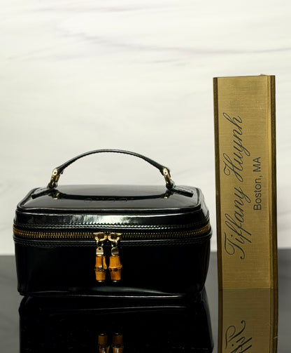 Authentic Gucci Patent Leather Bamboo Vanity Case