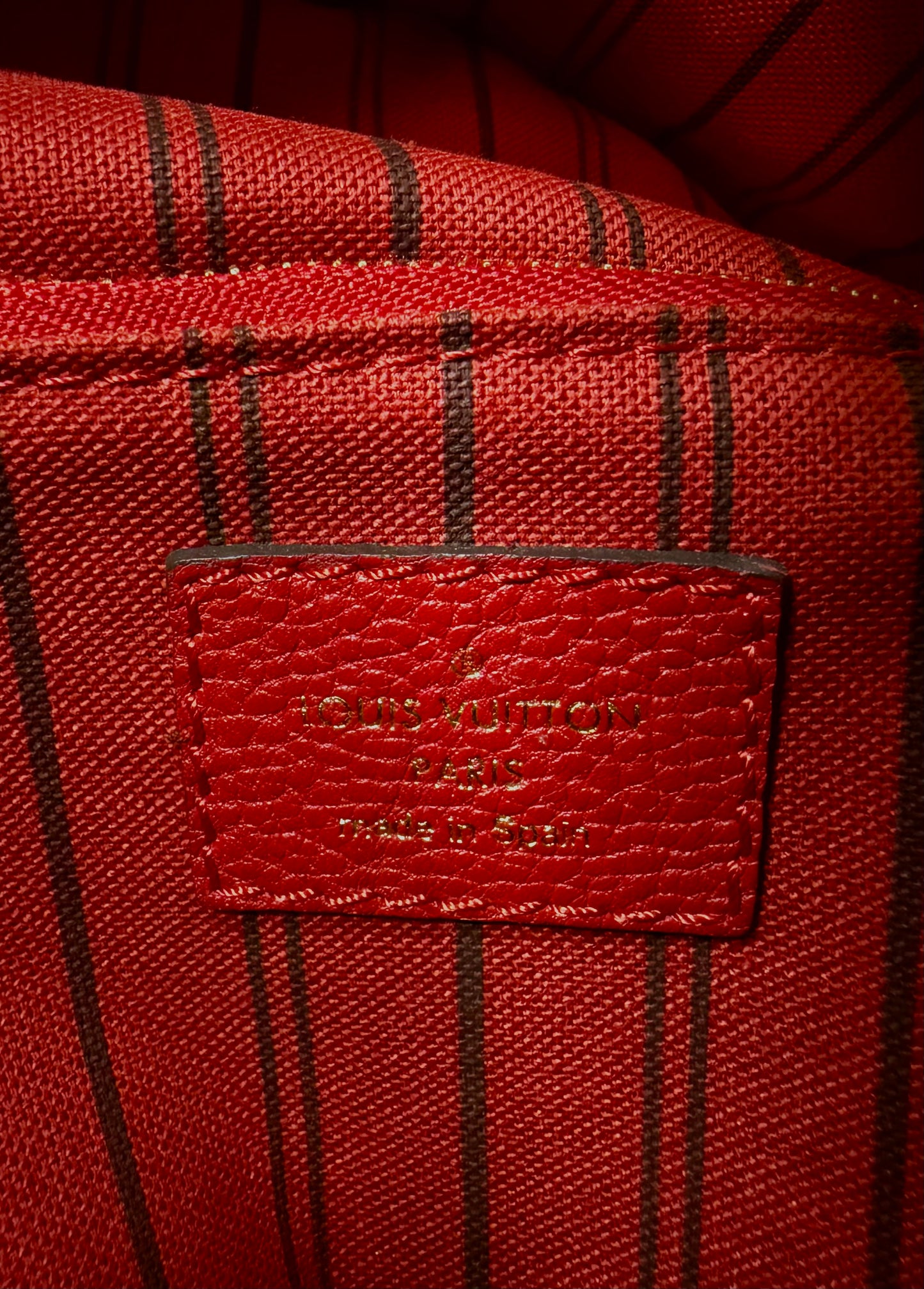 Authentic Louis Vuitton Cerise Monogram Empreinte Sorbonne Backpack