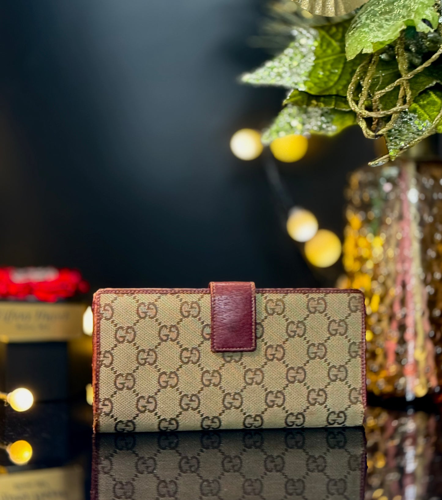 Authentic Gucci Monogram Continental Flap Wallet