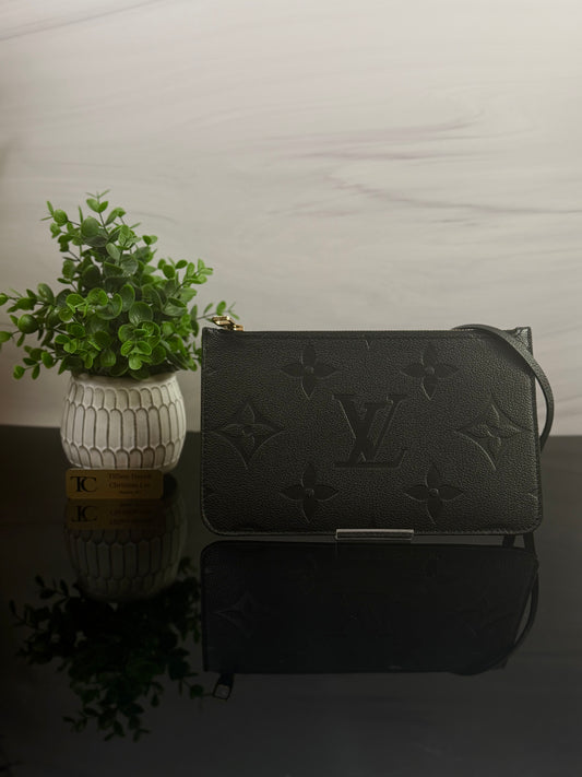 Authentic Louis Vuitton Monogram Empreinte Neverfull Pouch