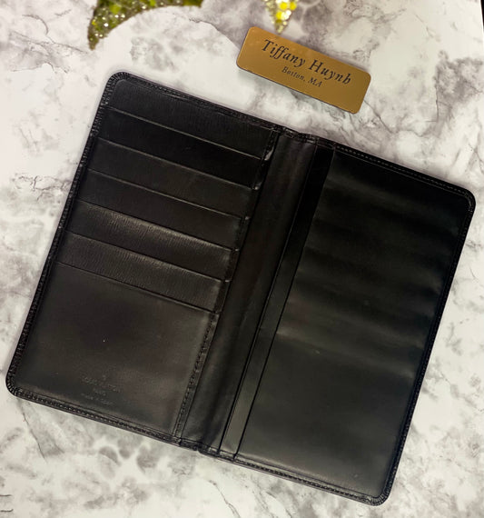 Authentic Black Epi Checkbook Cover