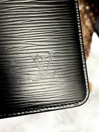 Authentic Black Epi Checkbook Cover