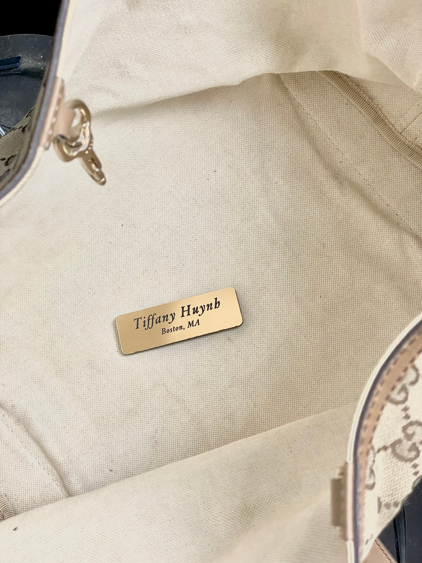 Authentic Gucci GG Monogram Canvas Tote Shoulder w/ Pouch