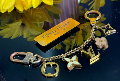 Authentic Fleur De Monogram Bag Charm Chain
