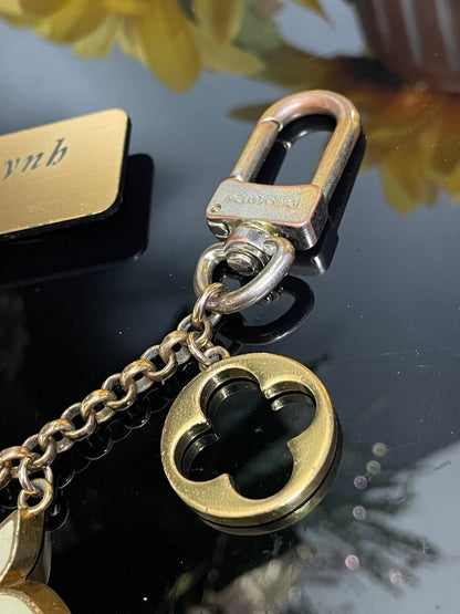 Authentic Fleur De Monogram Bag Charm Chain