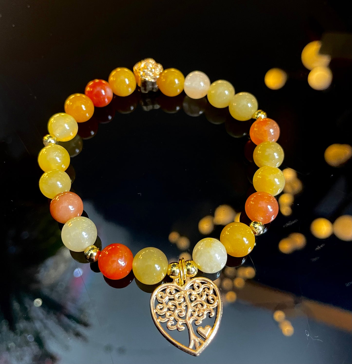 Golden Silk Jade Handmade Bracelet