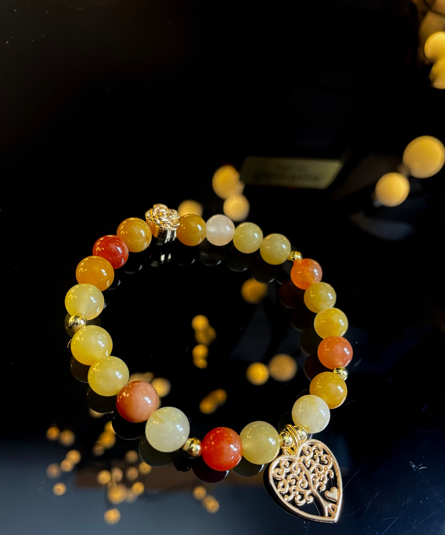 Golden Silk Jade Handmade Bracelet