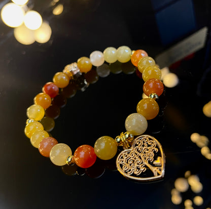 Golden Silk Jade Handmade Bracelet