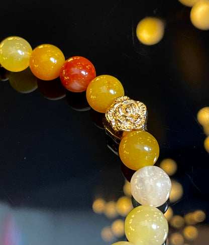 Golden Silk Jade Handmade Bracelet