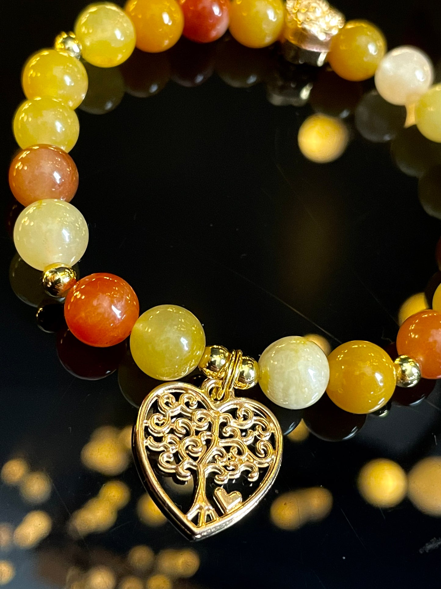Golden Silk Jade Handmade Bracelet