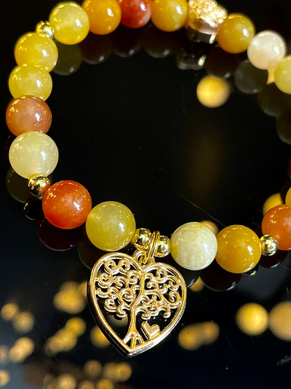 Golden Silk Jade Handmade Bracelet