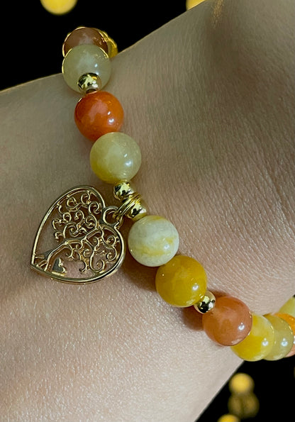 Golden Silk Jade Handmade Bracelet