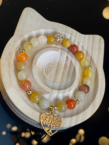 Golden Silk Jade Handmade Bracelet