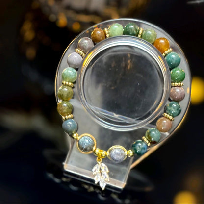 Indian Agate Handmade Beaded Bracelet
