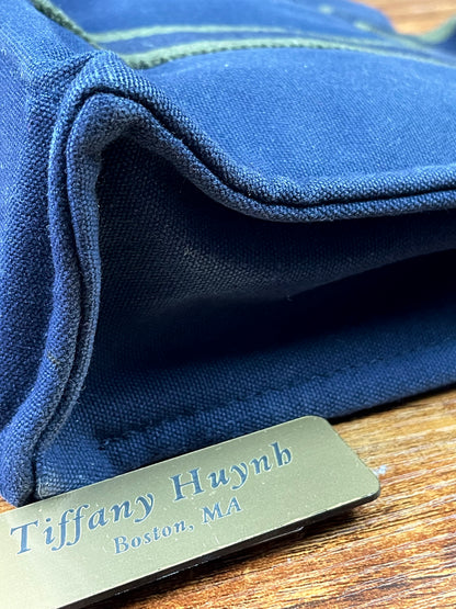 Authentic HERMÈS Paris Vintage Blue Cotton Fourre Tout PM Herline Tote Bag