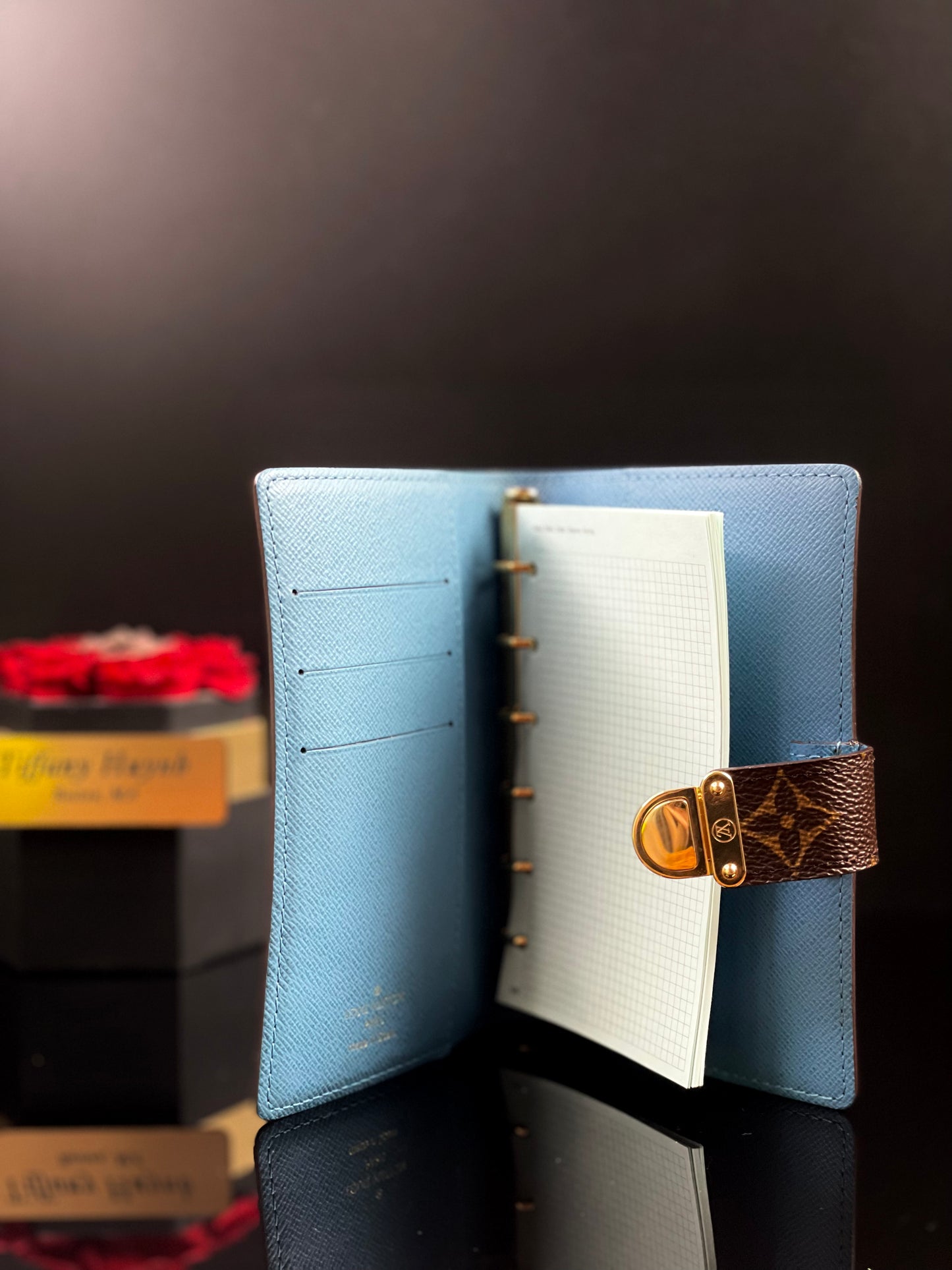 Authentic Louis Vuitton Monogram Koala Agenda PM – Blue Interior