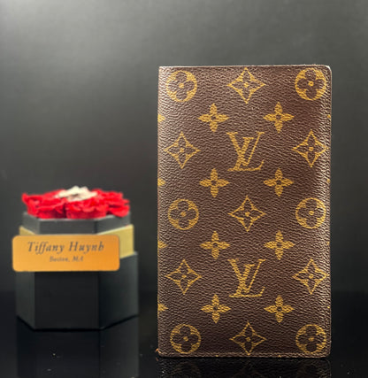 Authentic Louis Vuitton Monogram Long Porte Chéquier Cartes Credit Wallet / Diary Cover