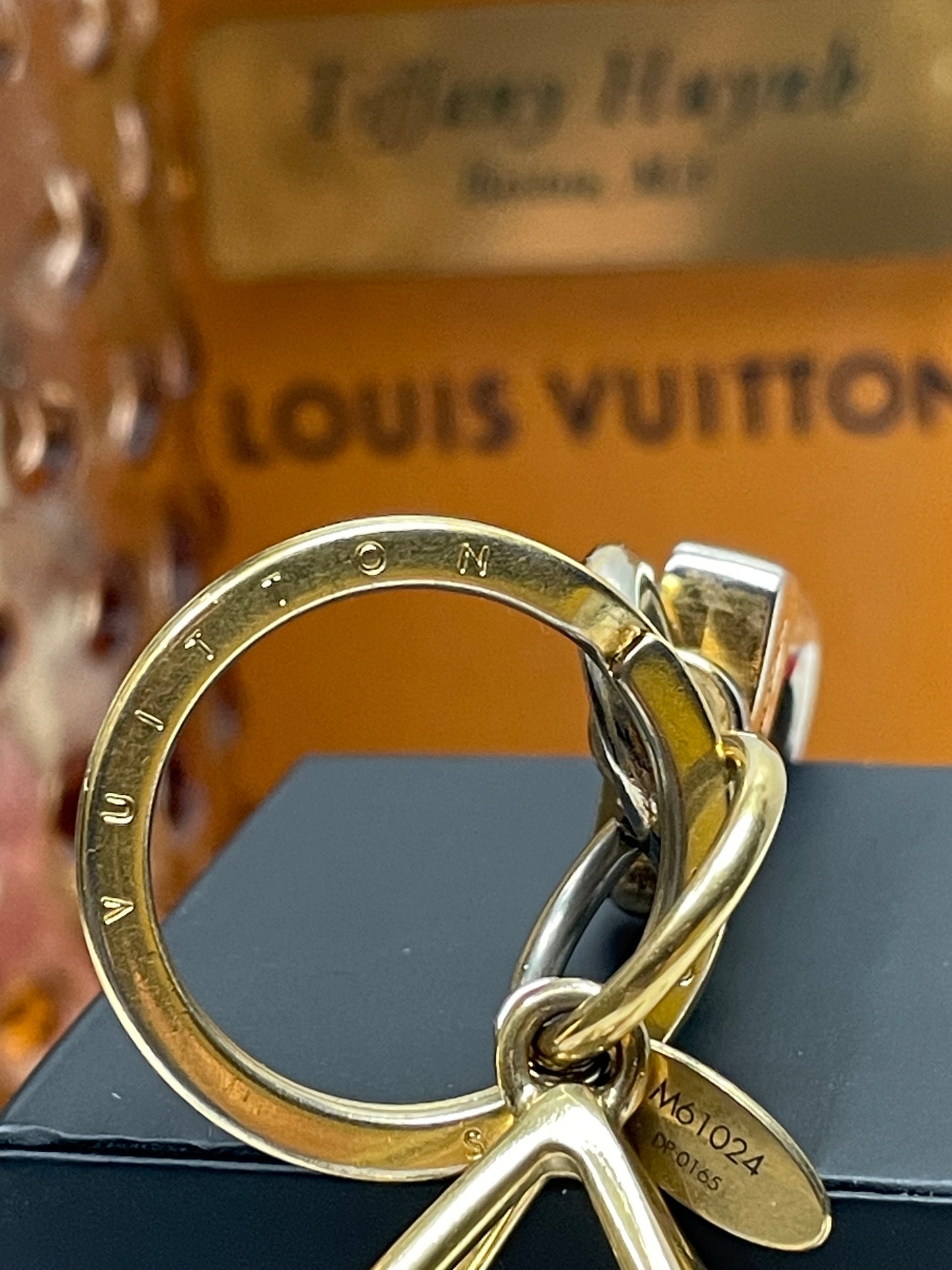 Authentic Louis Vuitton Gold Sphere Bag Charm & Key Holder