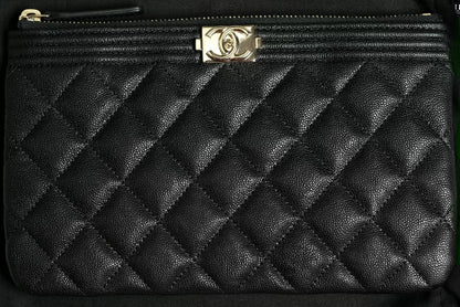 Authentic 20A Chanel Boy Small O Case w/ LGHW