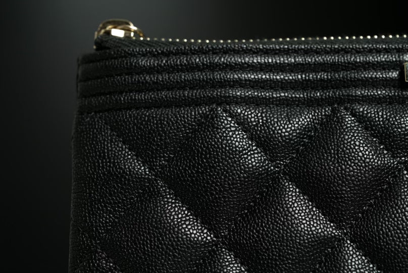 Authentic 20A Chanel Boy Small O Case w/ LGHW