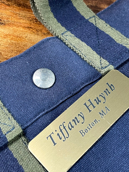 Authentic HERMÈS Paris Vintage Blue Cotton Fourre Tout PM Herline Tote Bag