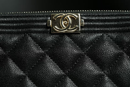 Authentic 20A Chanel Boy Small O Case w/ LGHW