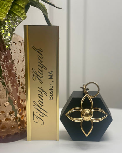 Authentic Louis Vuitton Gold Sphere Bag Charm & Key Holder