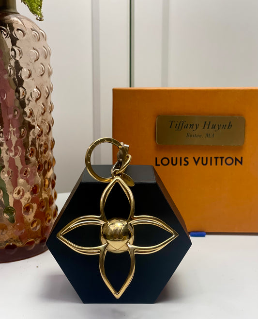Authentic Louis Vuitton Gold Sphere Bag Charm & Key Holder